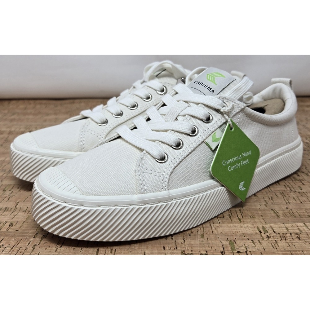 CARIUMA OCA Low Top Off-White Canvas Sneakers Men's US 4.5 Womens 6 Shoes - Picture 2 of 11